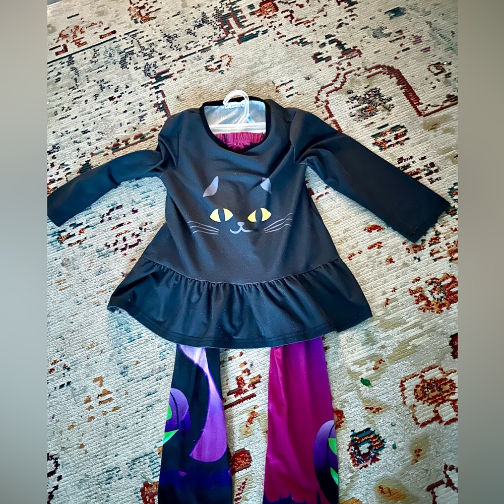 Halloween black cat size 10 shirt with pants.